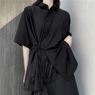 Áo sơ mi darkwear oversize, áo shanghai thêu hình rồng unisex (hàng order không có sẵn)