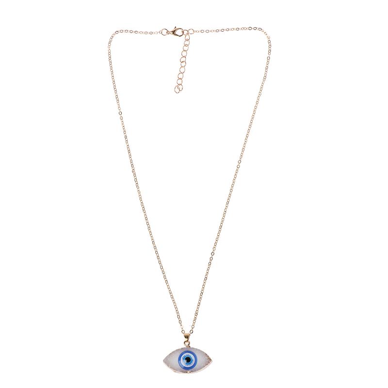 Vòng cổ Thổ Nhĩ Kỳ Mặt Hình Đôi Mắt Xanh Bằng Nhựa Resin Phong Cách Retro