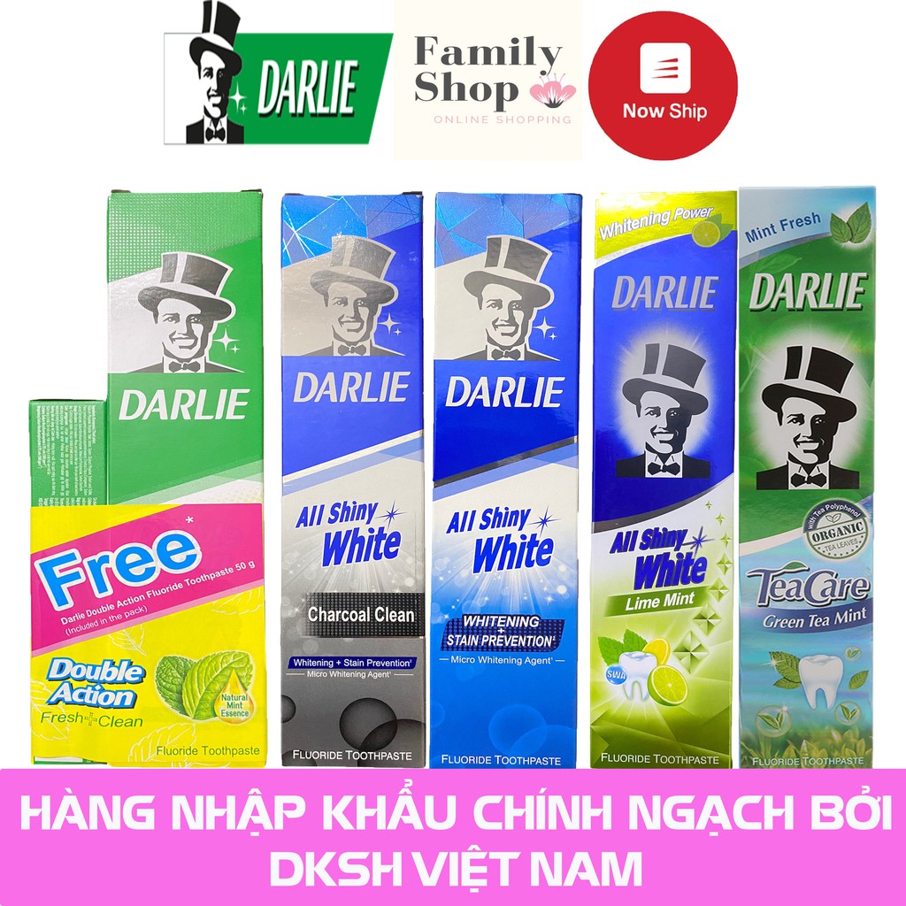 Kem Đánh Răng Darlie Trắng Sáng, Tea Care, Lài, Trà Xanh, Bạc Hà.