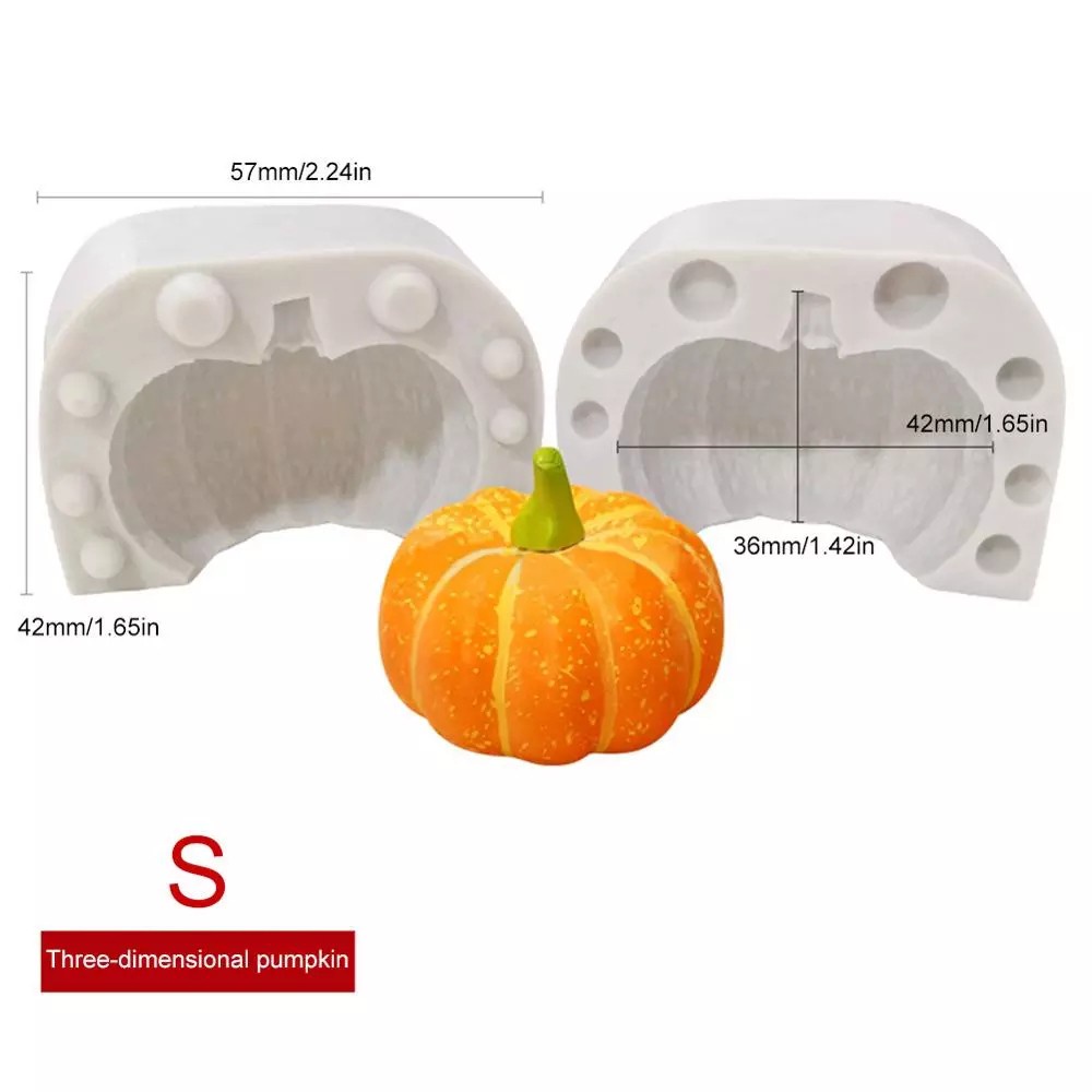 Khuôn Silicone Tạo Hình Quả Bí Ngô 3D Trang Trí Bánh