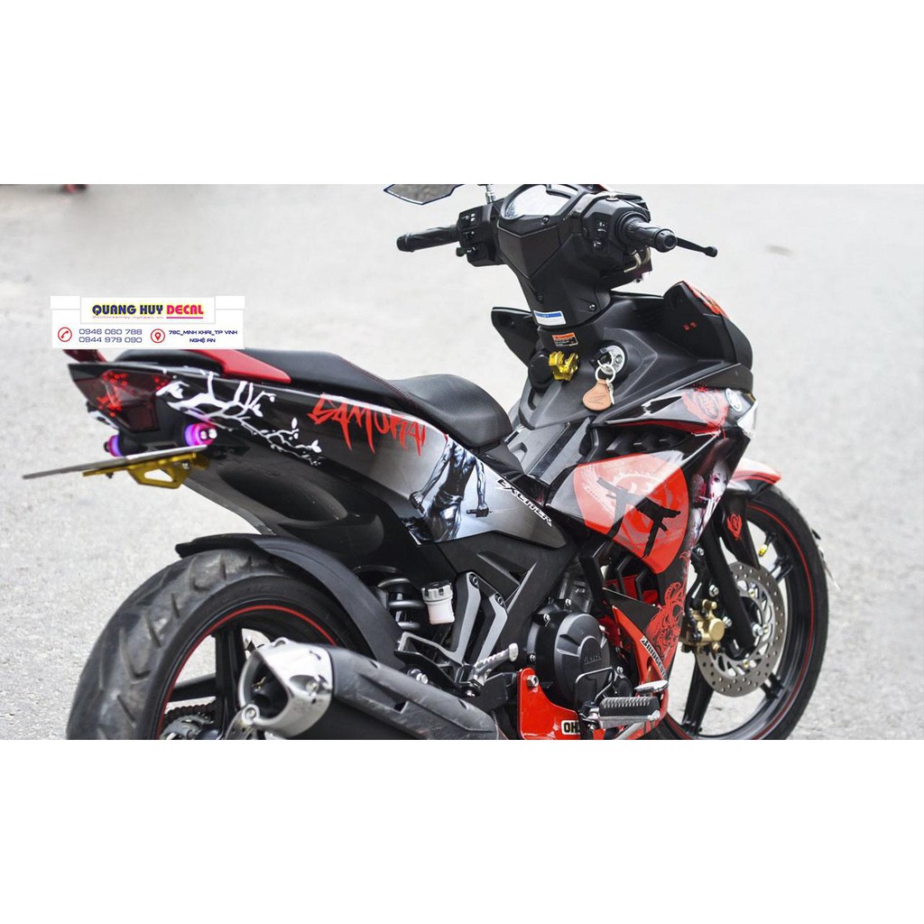 Tem trùm exciter 150 samurai đỏ đen, độ team decal xe ex dán đời 2015-2020