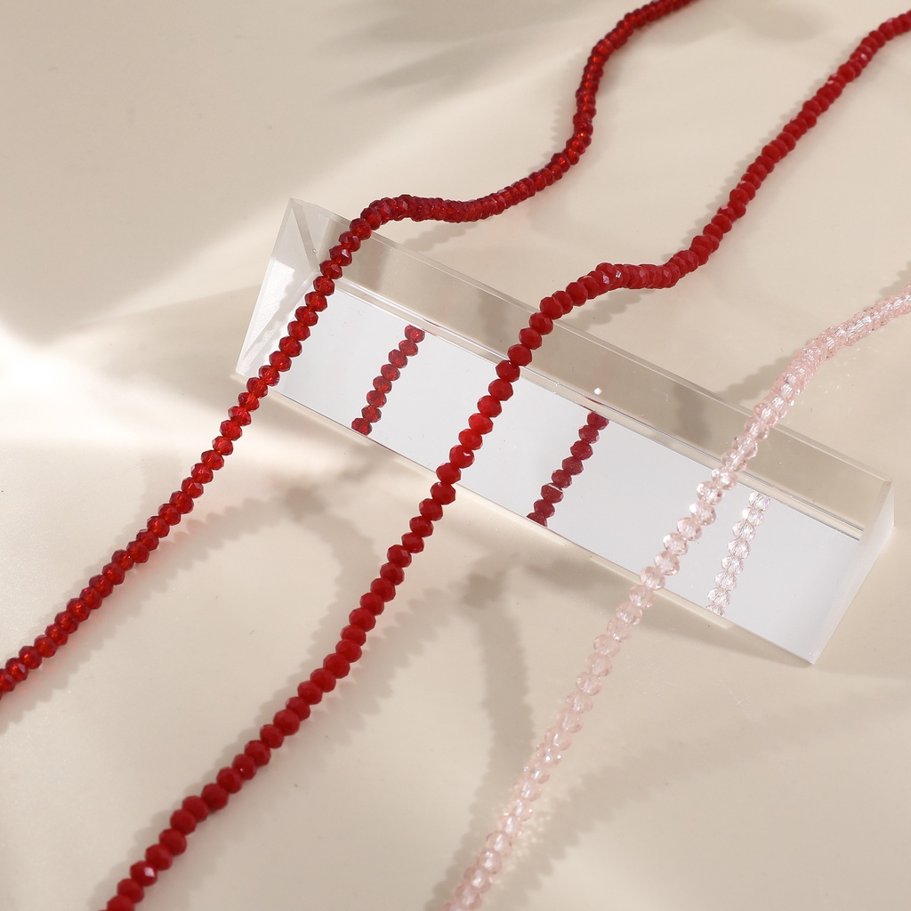 Bộ 180 hạt pha lê 2mm nhiều màu dùng làm trang sức thủ công