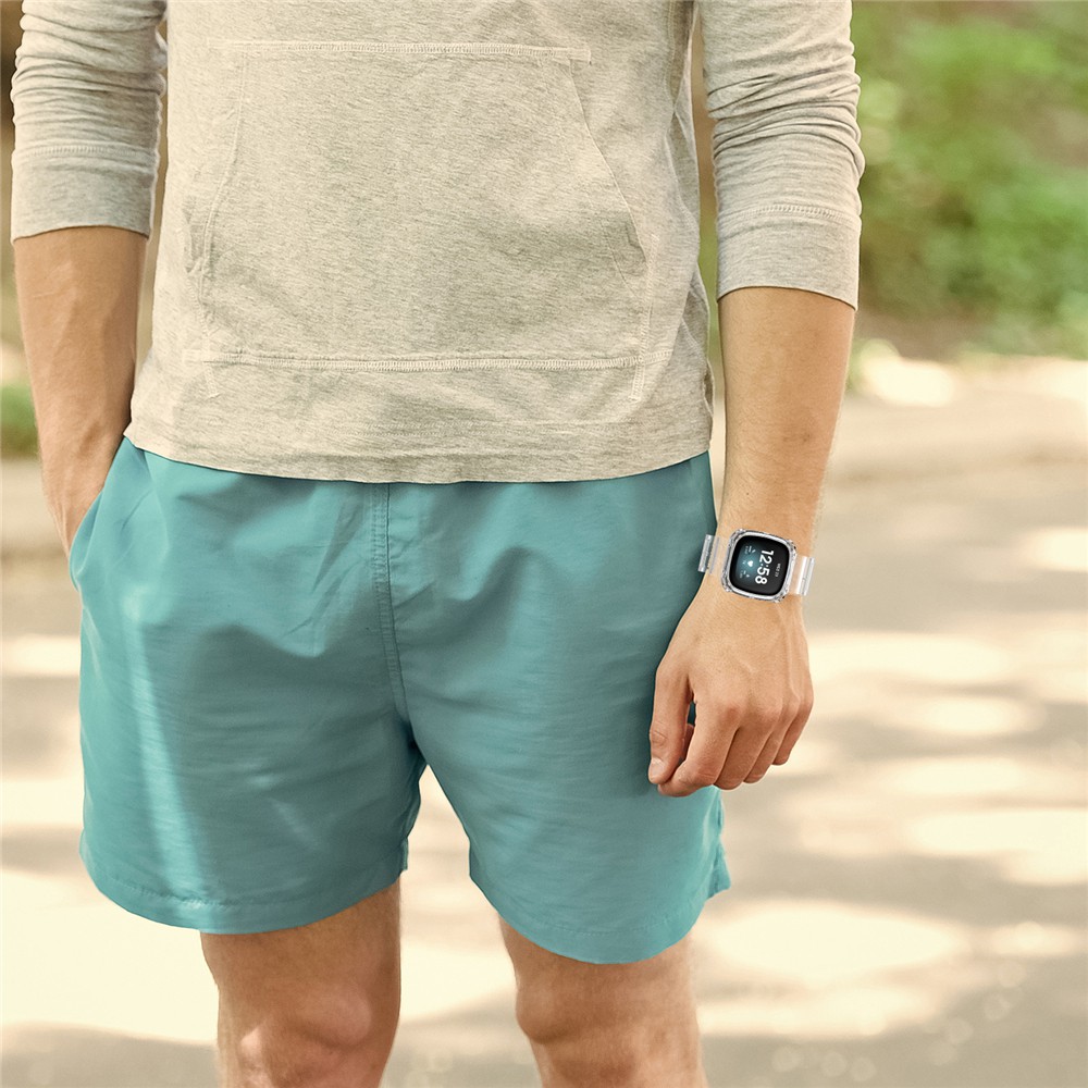 Dây Đeo Thay Thế Chất Liệu Silicon Thiết Kế Sọc Gân Nổi Thời Trang Cho Fitbit Versa 3