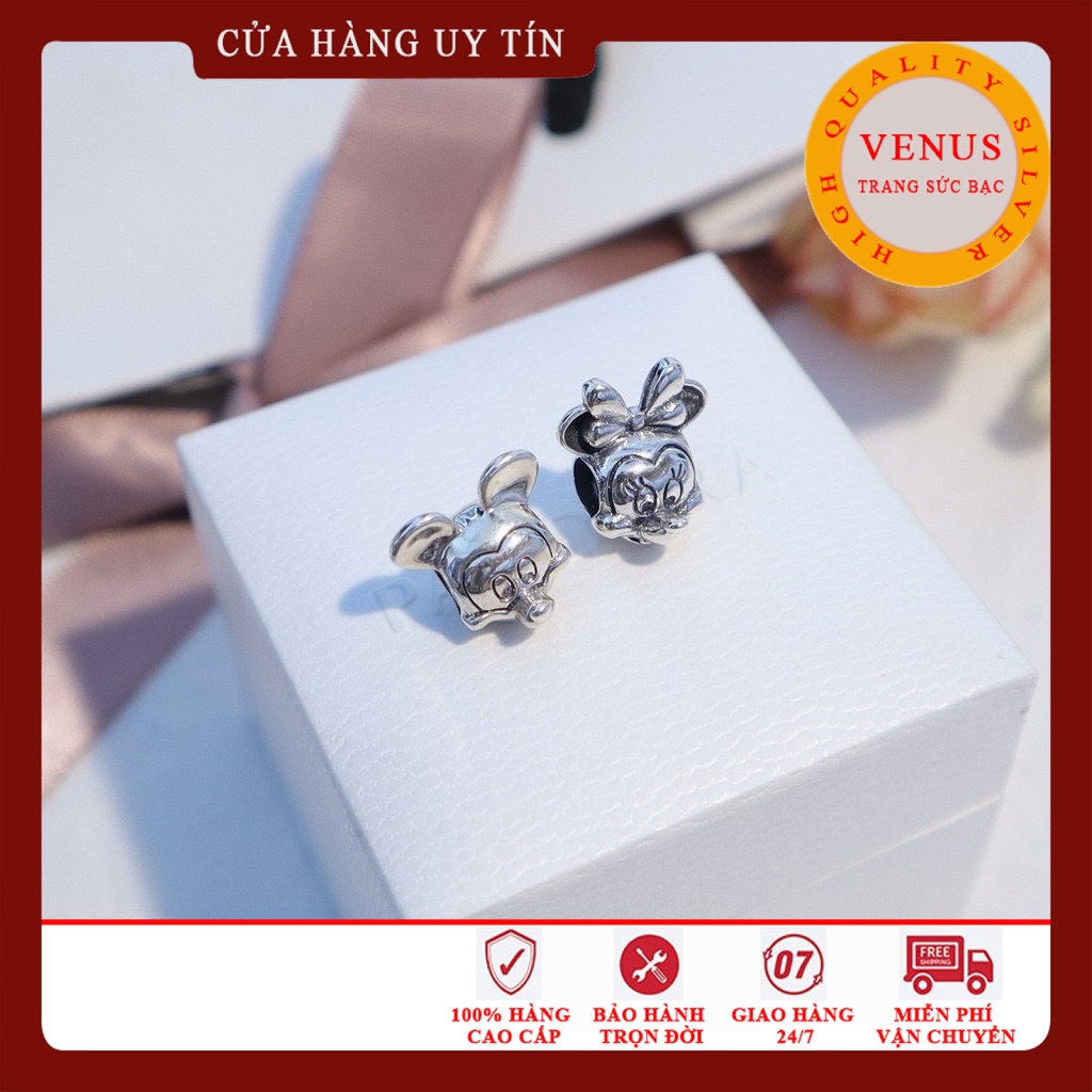 [Charm bạc 925 cao cấp] Charm Micky &amp; Minine bạc- Mã sản phẩm VENUSMM