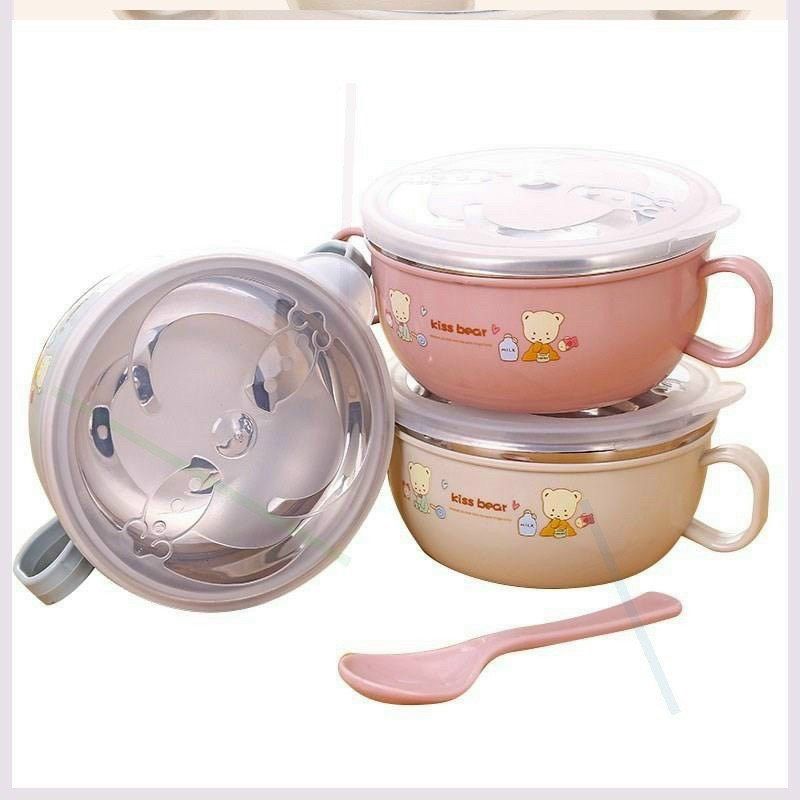 Bát ăn dặm inox 304 kèm thìa loại đẹp