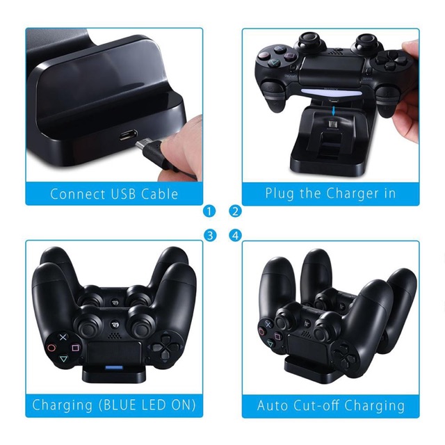 Dock sạc tay cầm ps4 mẫu số 1 đế sạc tay Ps4 Slim Pro hỗ trợ các củ sạc điện thoại
