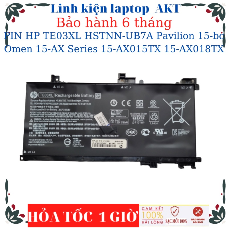 PIN LAPTOP HP TE03XL HSTNN-UB7A Pavilion 15-bc Omen 15-AX Series 15-AX015TX 15-AX018TX