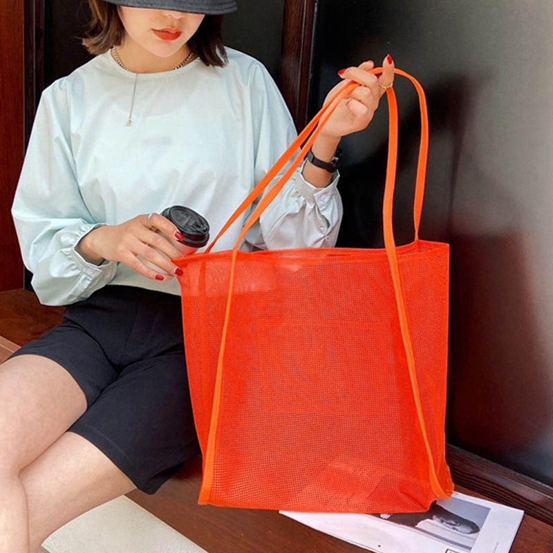 Fancy Túi Xách Tote Phối Lưới Sức Chứa Lớn Đựng Đồ Chơi Đi Biển Mua Sắm Đeo Vai Kích Thước Lớn Cho Nữ