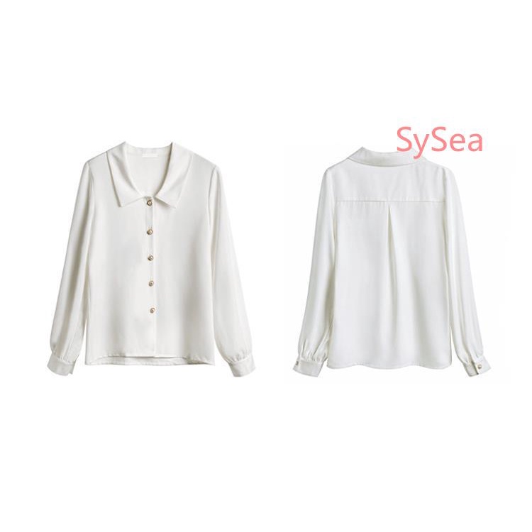 Áo sơ mi tay dài vải satin thời trang công sở dành cho nữ