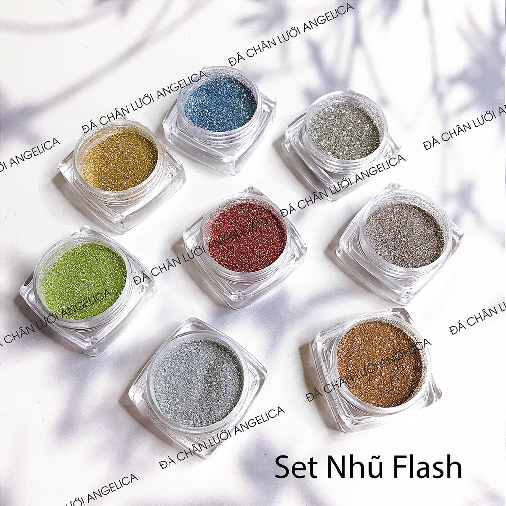 Set 8 Màu Nhũ Flash Rắc Móng Siêu Bắt Sáng ANGELICA SNF