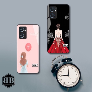 Ốp lưng kính cường lực Oppo Reno 7 ( Reno7 ) cô gái
