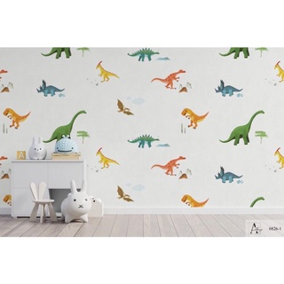 Giấy dán tường Hàn Quốc hoạ tiết khủng long cho bé trai