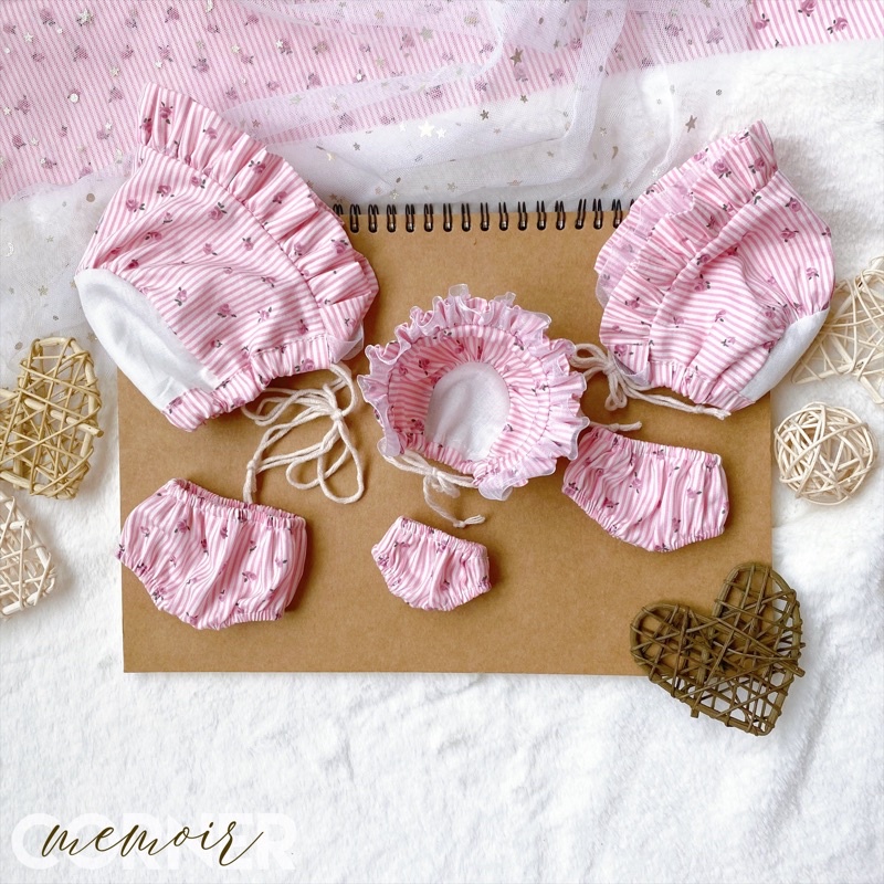 Outfit Doll 10cm 15cm 20cm - Flowers Strip / tủ đồ Memoir