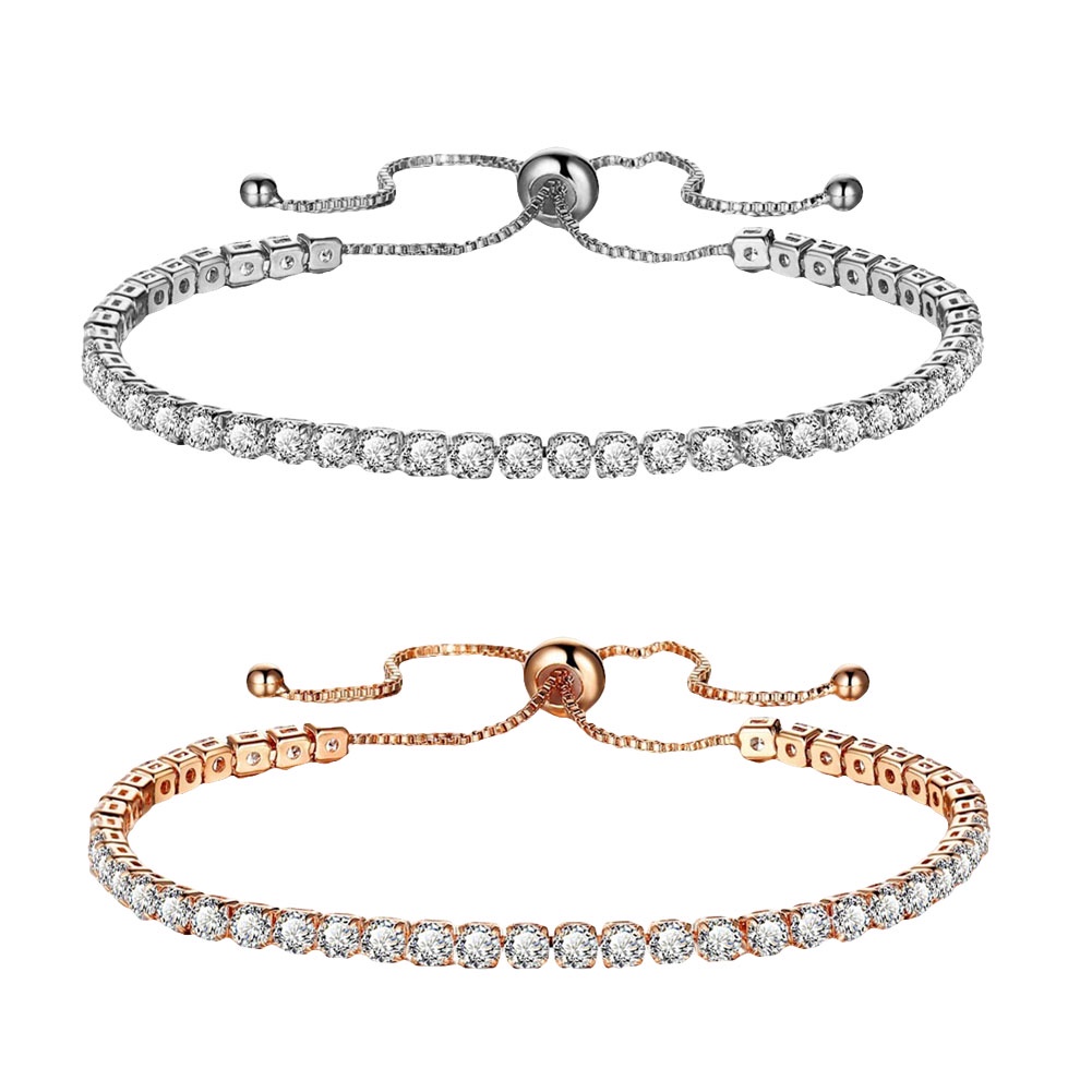 Vòng đeo tay đính đá kiểu dáng sang trọng thanh lịch dành cho nữ