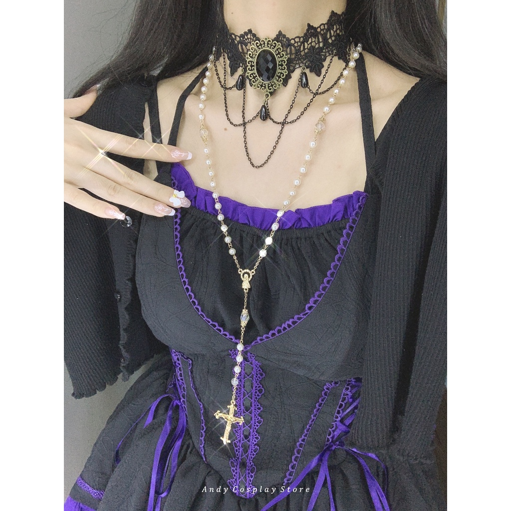 [CÓ SẴN] Vòng cổ choker ren hạt đen