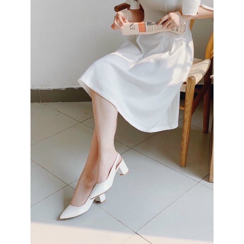 Giày cao gót mũi nhọn 5phân công sở quai hậu Kokoshi- MS1100