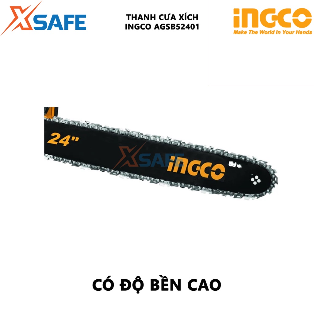Lam cưa xích INGCO AGSB52401 Lam máy cưa 24&quot;, phù hợp cho máy cưa xích xăng GCS5602411