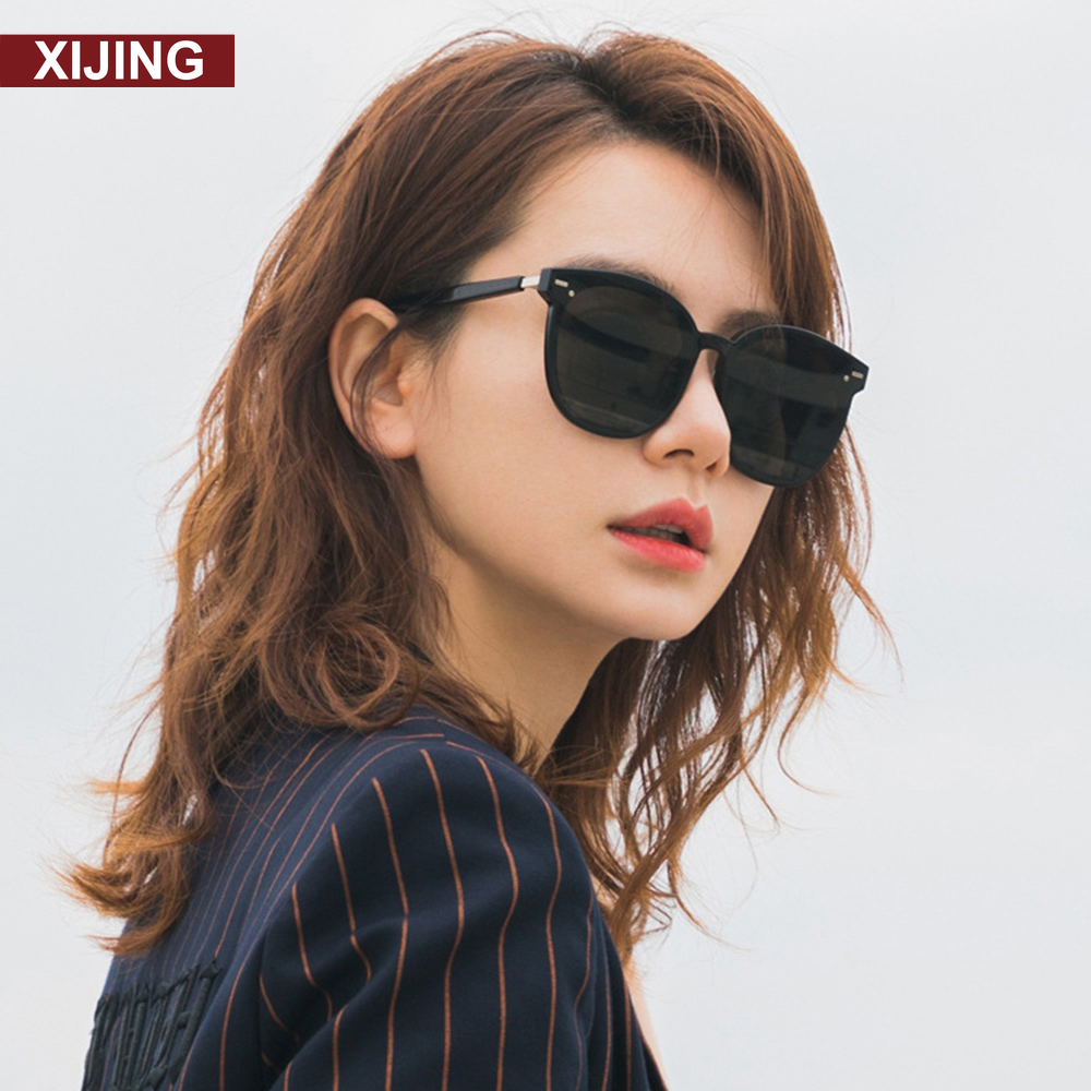 Kính mát XIJING gọng oval phong cách retro Hàn Quốc