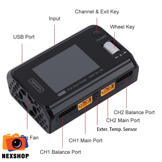 Sạc ToolKitRC M6D Dual Channel 250w 15A x 2 2 Cổng Sạc