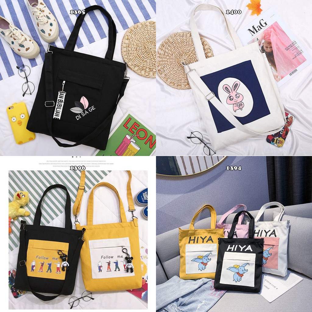 [XẢ KHO] Túi đeo chéo thời trangFREESHIPtúi tote ulzzang in hình chó chibi AH1172