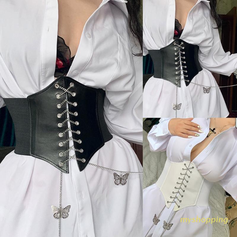 Áo nịt corset chuỗi dây bằng kim loại mặt hình bướm thời trang quyến rũ cho nữ