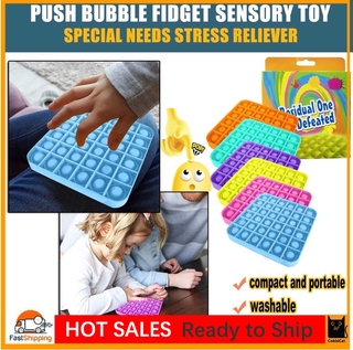 In stock ~ Quick Hair~1x Push Pop Pop Bubble Sensory Fidget Toy Stress Relief Special Needs Silent Classroom Adult Kids Antistress Toys