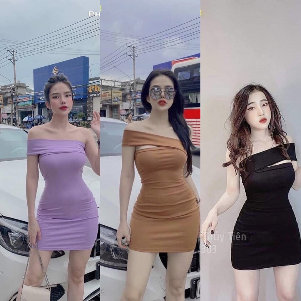 Đầm body ❄ FREESHIP ❄ Váy body trễ vai thời trang XIXO cao cấp - DAM0037