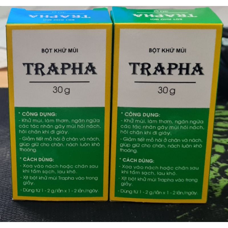 Bột khử mùi Trapha 30g Traphaco - Khử mùi, làm thơm, giảm tiết, làm khô