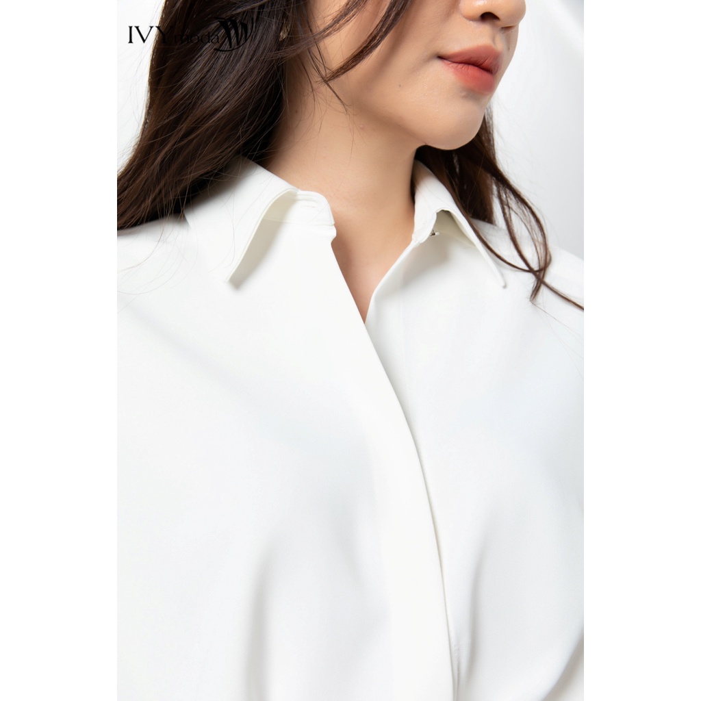 Áo sơ mi nữ túm lệch IVY moda MS 17B9161