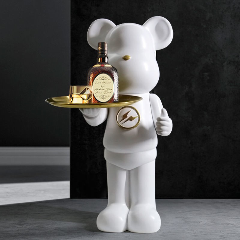 Tượng gấu Kaws bê khay bigsize - Tượng gấu lớn sáng tạo trang trí phòng khách