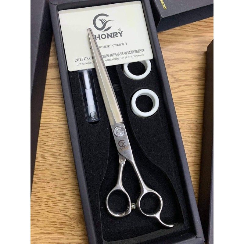 Kéo cắt tỉa lông Chonry tay phải tay trái chuyên nghiệp cho thợ spa thú cưng đủ bộ - OmonPet