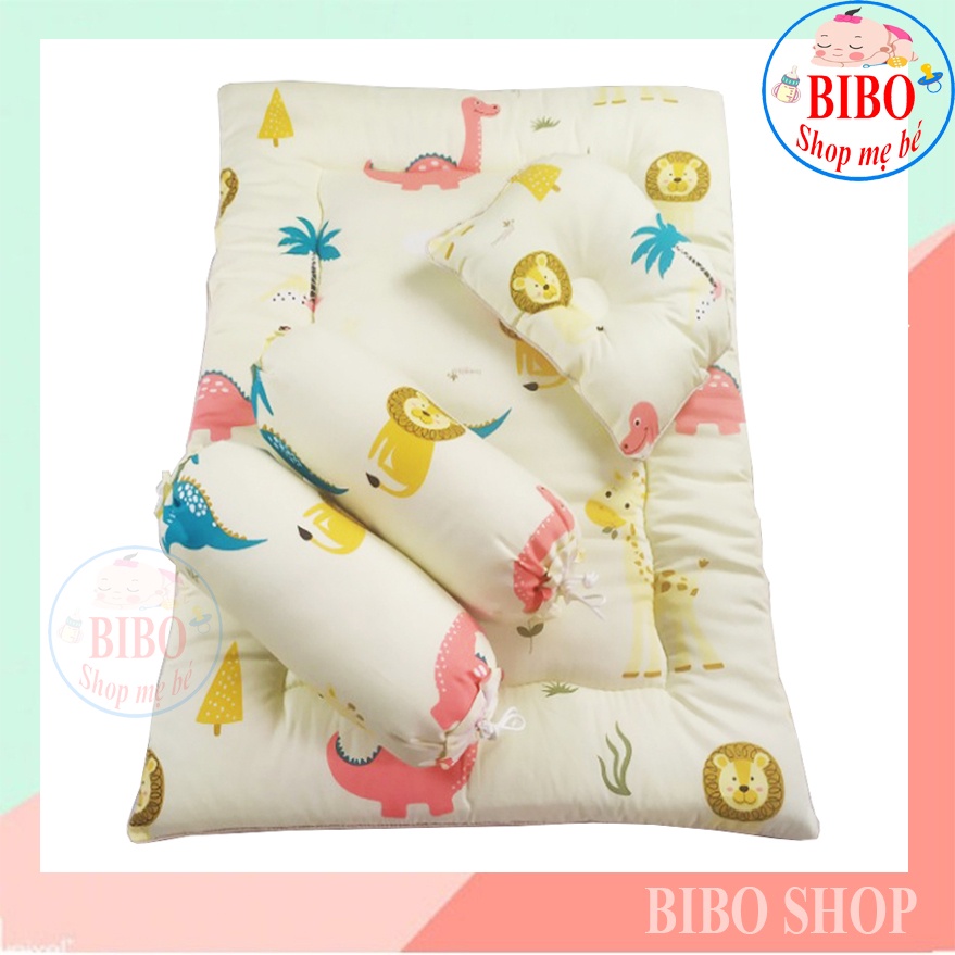 Bộ Nệm Gối Sơ Sinh Vải Cotton Thắng Lợi_Gối sơ sinh chống bẹt đầu_Cặp gối ôm sơ sinh_Nệm cho bé