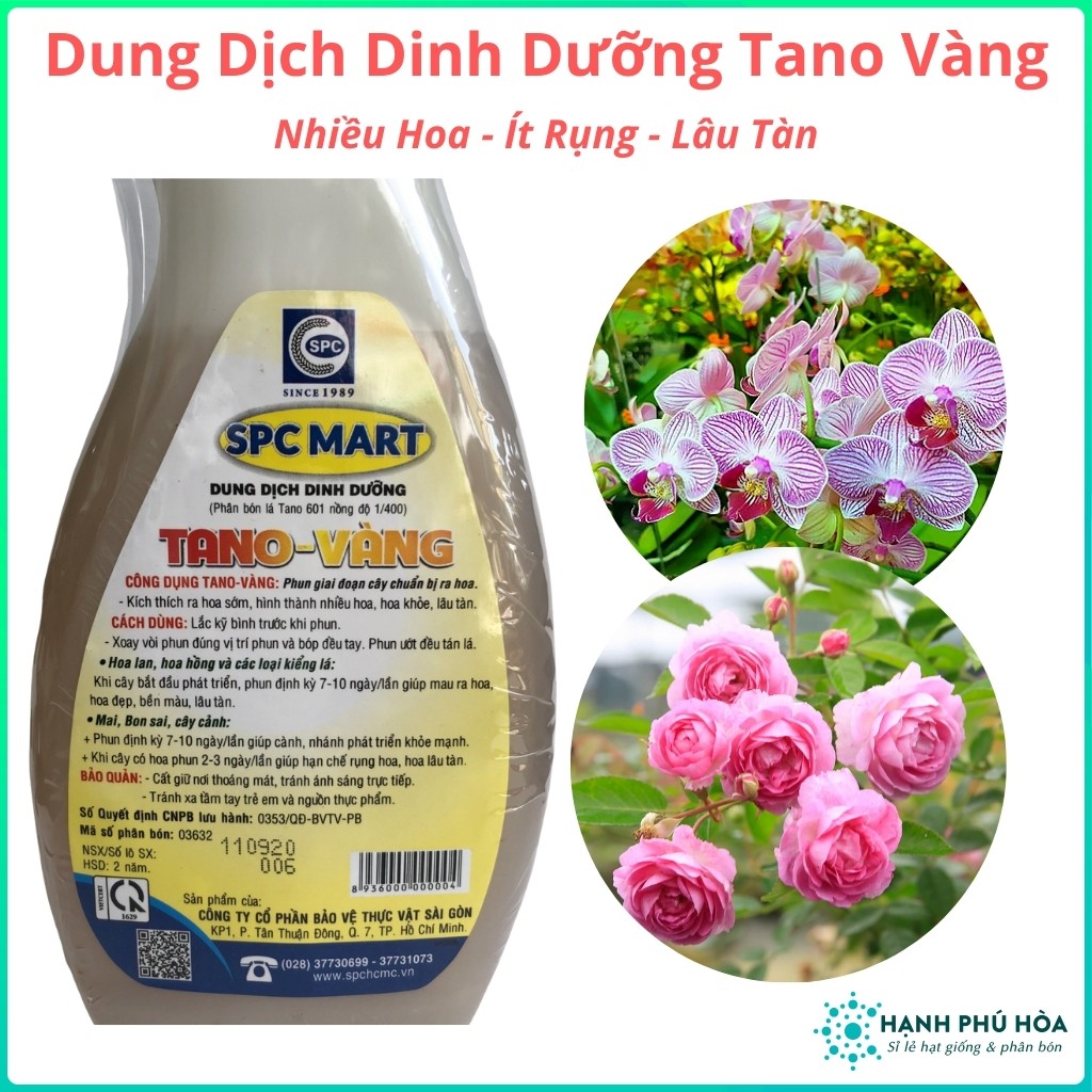 Dung Dịch Dinh Dưỡng Tano Vàng - Nhiều Hoa - Ít Rụng - Lâu Tàn- Giải pháp tiện lợi cho chăm sóc hoa kiểng