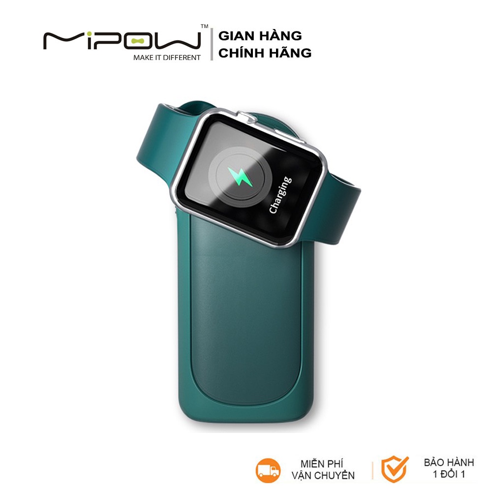 Sạc dự phòng không dây Mipow Tube Pro 10,000mAh Apple Watch &amp; Iphone Lightning Cable (SPL14W) - Phân phối chính hãng