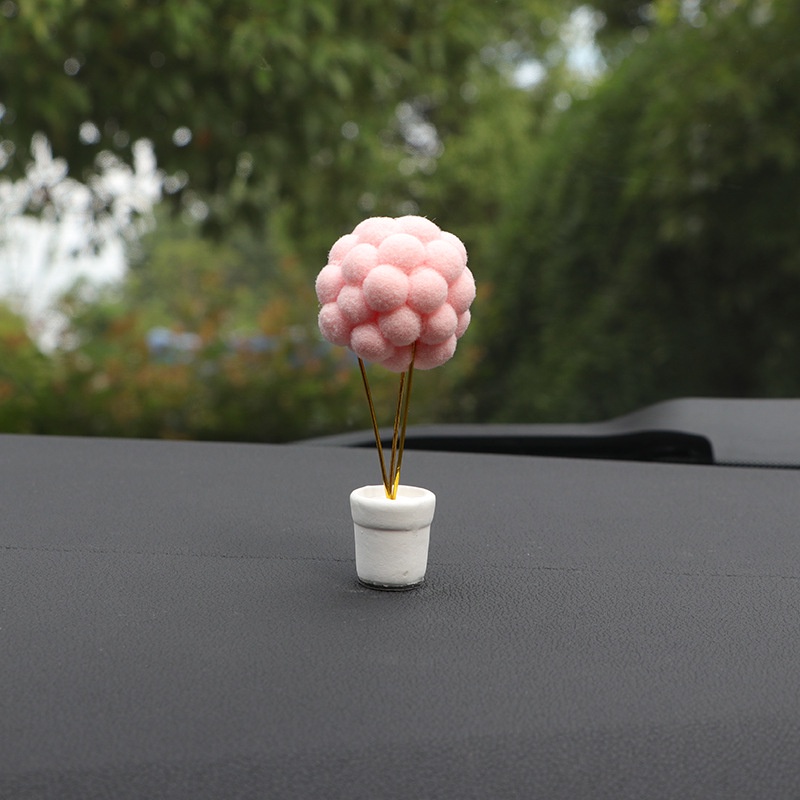 Bong Bóng Lông Xù Nhiều Màu Mini Trang Trí Xe Hơi