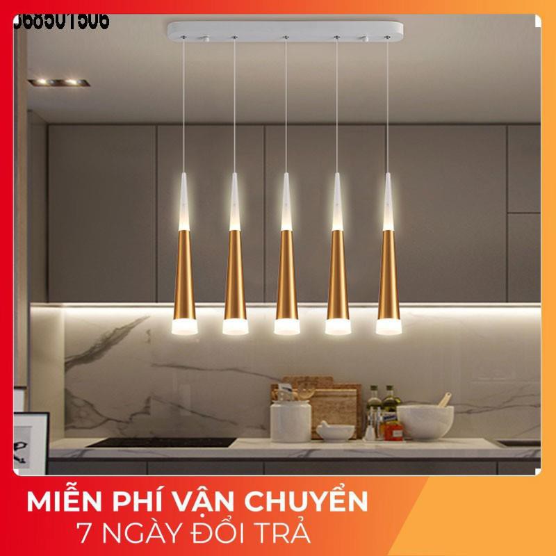 *Bảo hành 1 năm* Đèn thả trần, đèn thả led bàn ăn 5 led màu vàng trang trí bàn ăn, phòng bếp