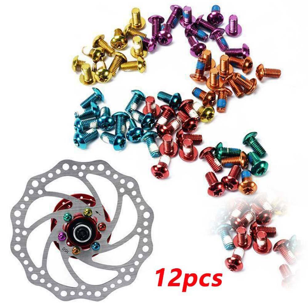 Danilo Set 12 Ốc Vít Gắn Đĩa Phanh Xe Đạp Leo Núi Nhiều Màu