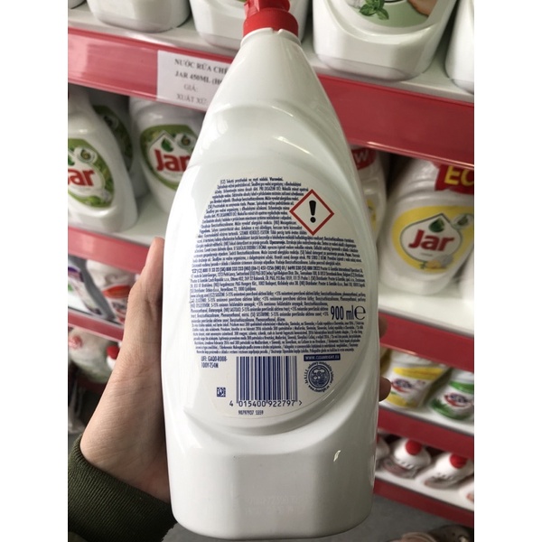 Nước rửa chén JAR làm sạch dầu mỡ, chiết xuất thiên nhiên, an toàn cho da tay, nội địa Đức
