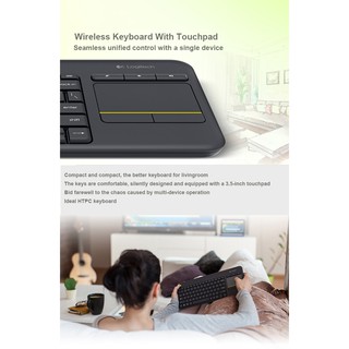 BÀN PHÍM CẢM ỨNG KHÔNG DÂY K400 PLUS LOGITECH