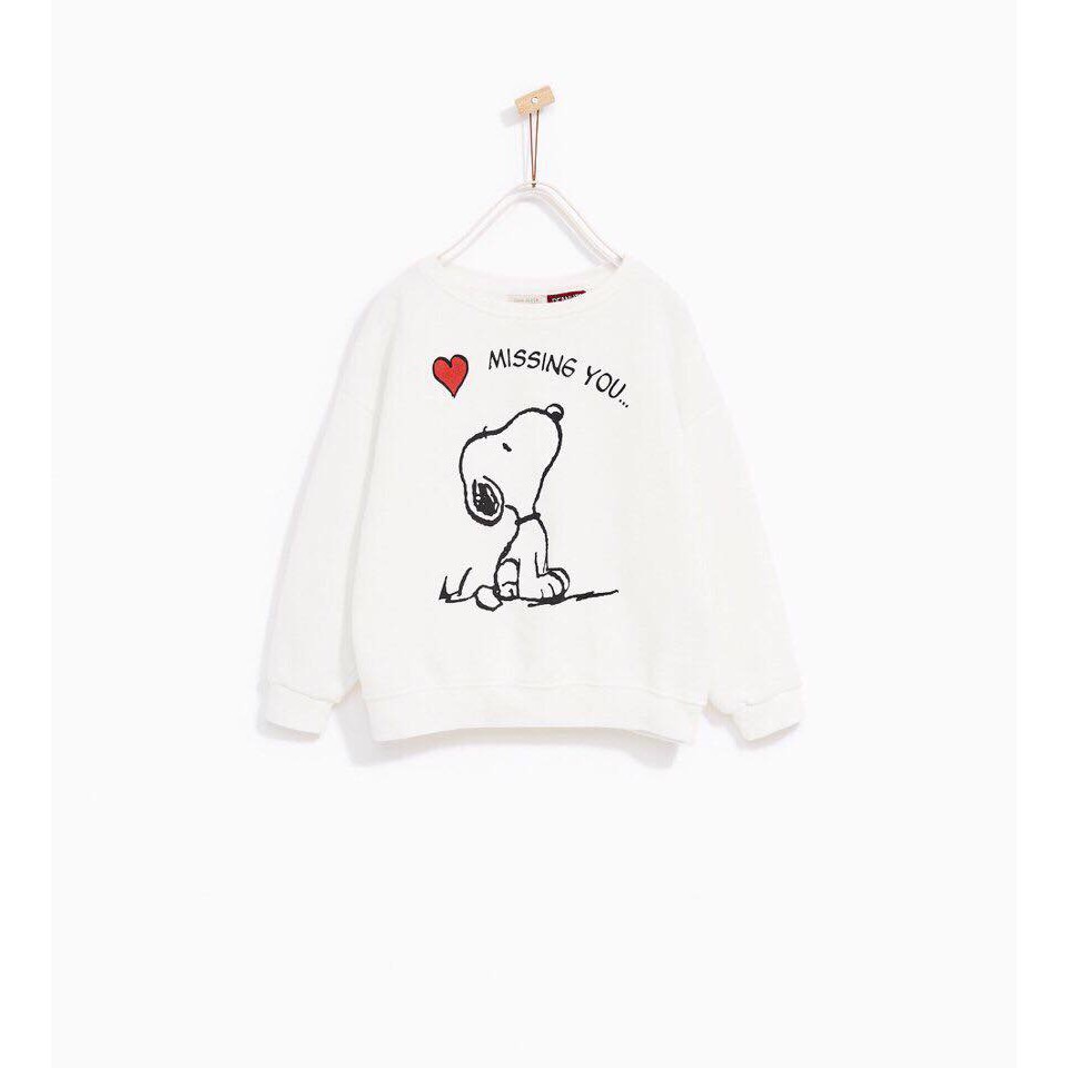 Áo nỉ chó Snoopy Zara dư xịn