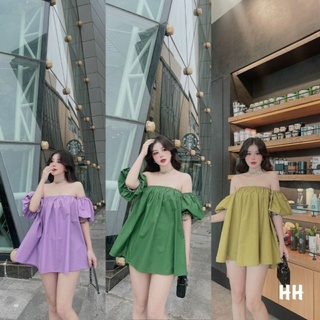 Áo Trễ Vai Ms.1026 Áo Thiết Kế Dáng Suông Tay Bay, Chất Thô Dày Dặn, Form Dễ Phối Kèm Hình Thật