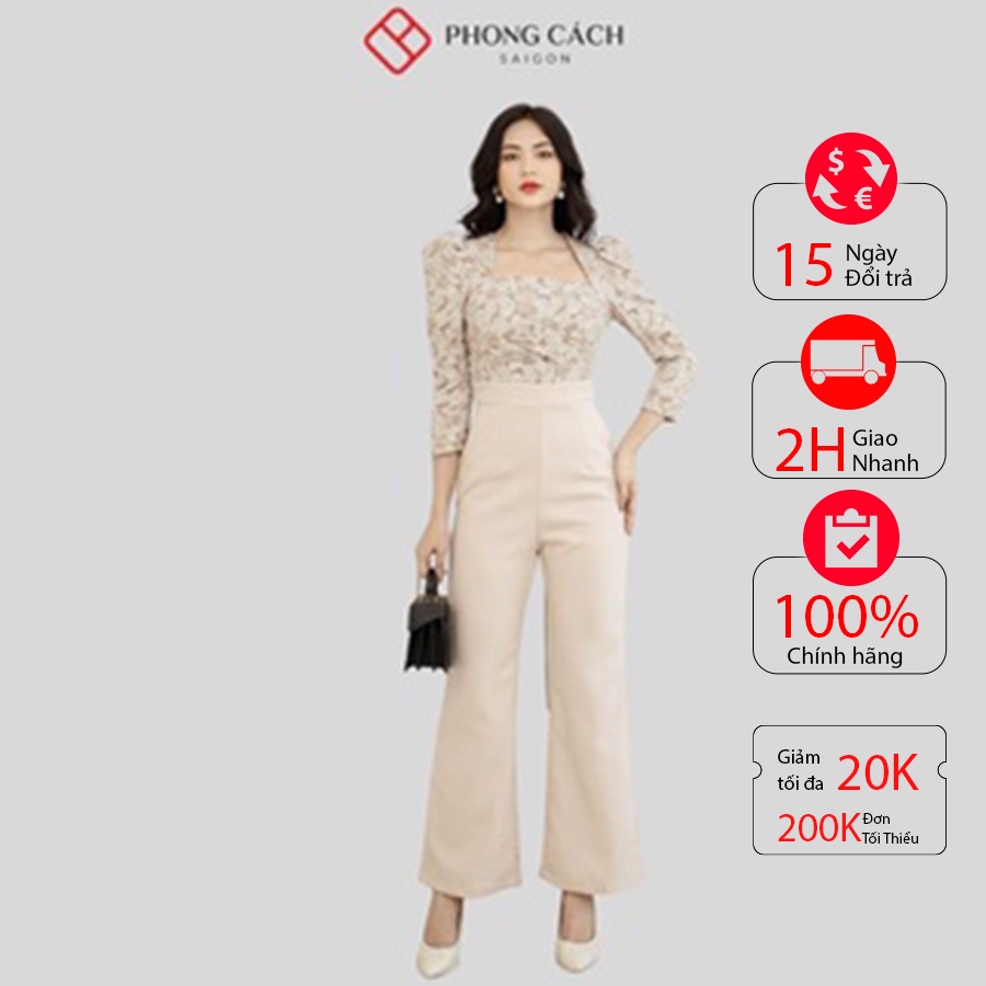 Jumpsuit thiết kế cổ u tay lỡ SJ1138 - Phong Cách SAIGON
