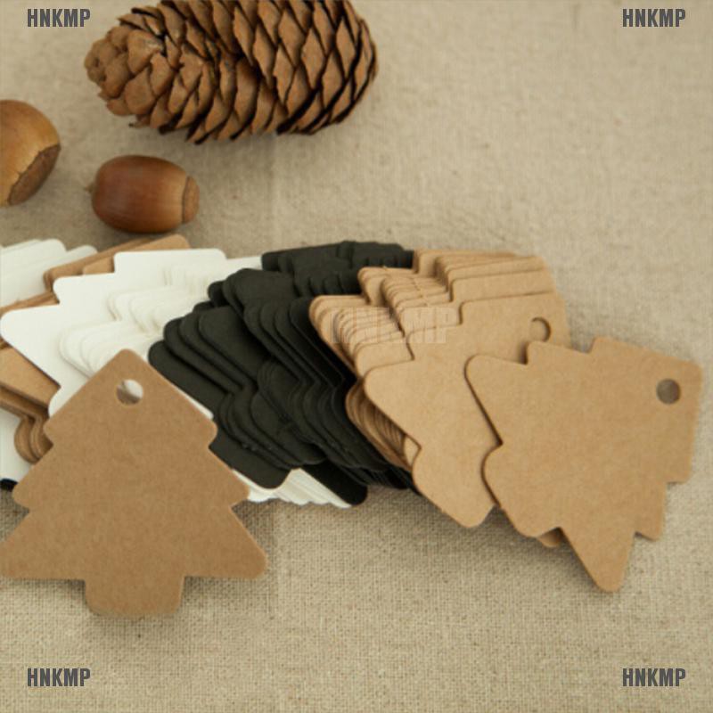 50 miếng giấy kraft hình cây thông trang trí giáng sinh tiện lợi