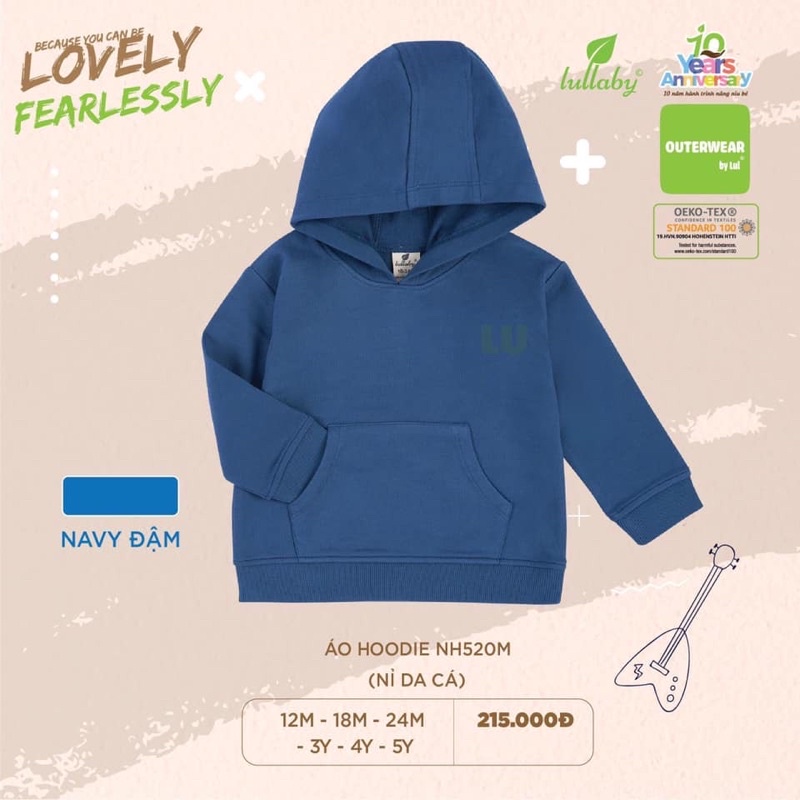 {Nhùn nhùn} Áo Hoodie Lullaby bé trai, bé gái 1-5 tuổi cao cấp