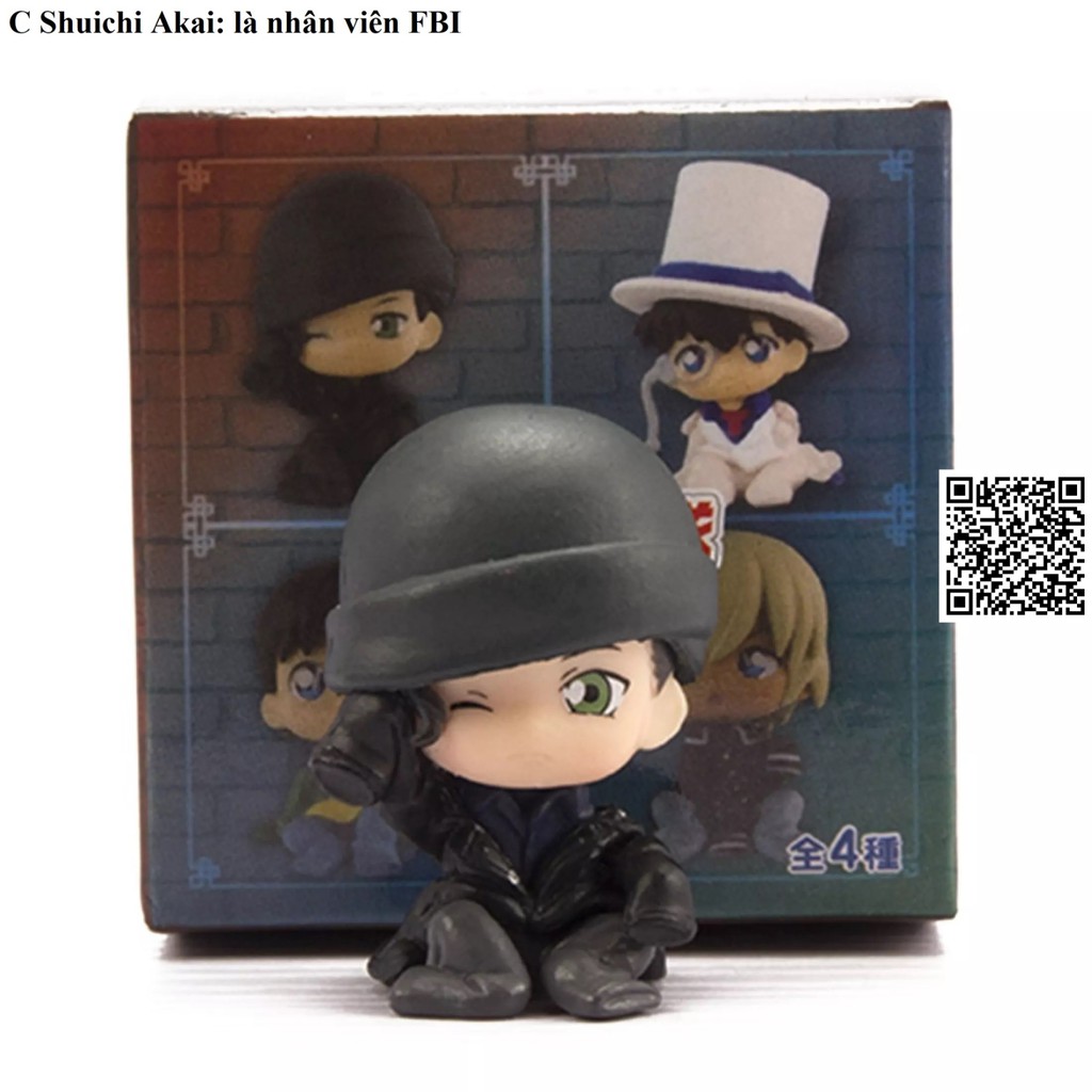 1489 Mô hình Chibi Thám Tử Lừng Danh Conan nhân vật Shinichi Kudo Kid Kaito Shuichi Akai