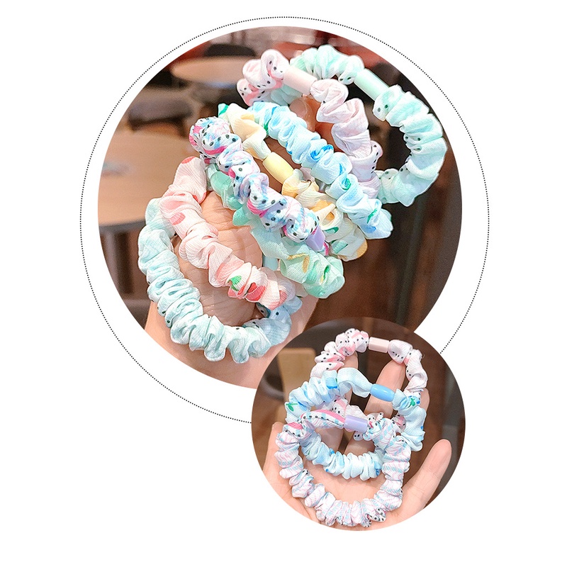 [Mã FAMARAL1 giảm 10K đơn 50K]Vòng/Dây buộc tóc scrunchies họa tiết đáng yêu phong cách Hàn Quốc - Hàng cao cấp