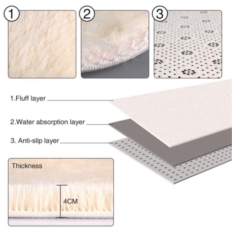 Thảm oval lót sàn nhà êm áp bằng vải lông cừu kiểu dáng dài chất lượng cao