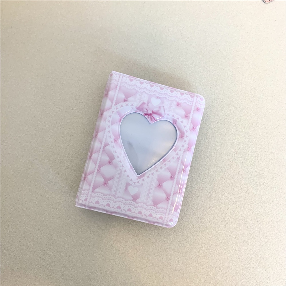Album Ảnh 3 Inch 40 Ngăn Mini Bằng PVC Màu Hồng Đen Xinh Xắn