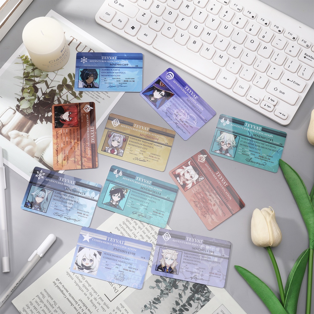 Thẻ ID nhân vật anime Genshin Impact bằng PVC