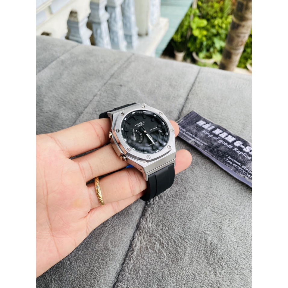 Đồng hồ nam G-SHOCK GA-2100-1A Custom Silver Black | GA-2100 Custom | Full phụ kiện | Bảo hành 2 năm